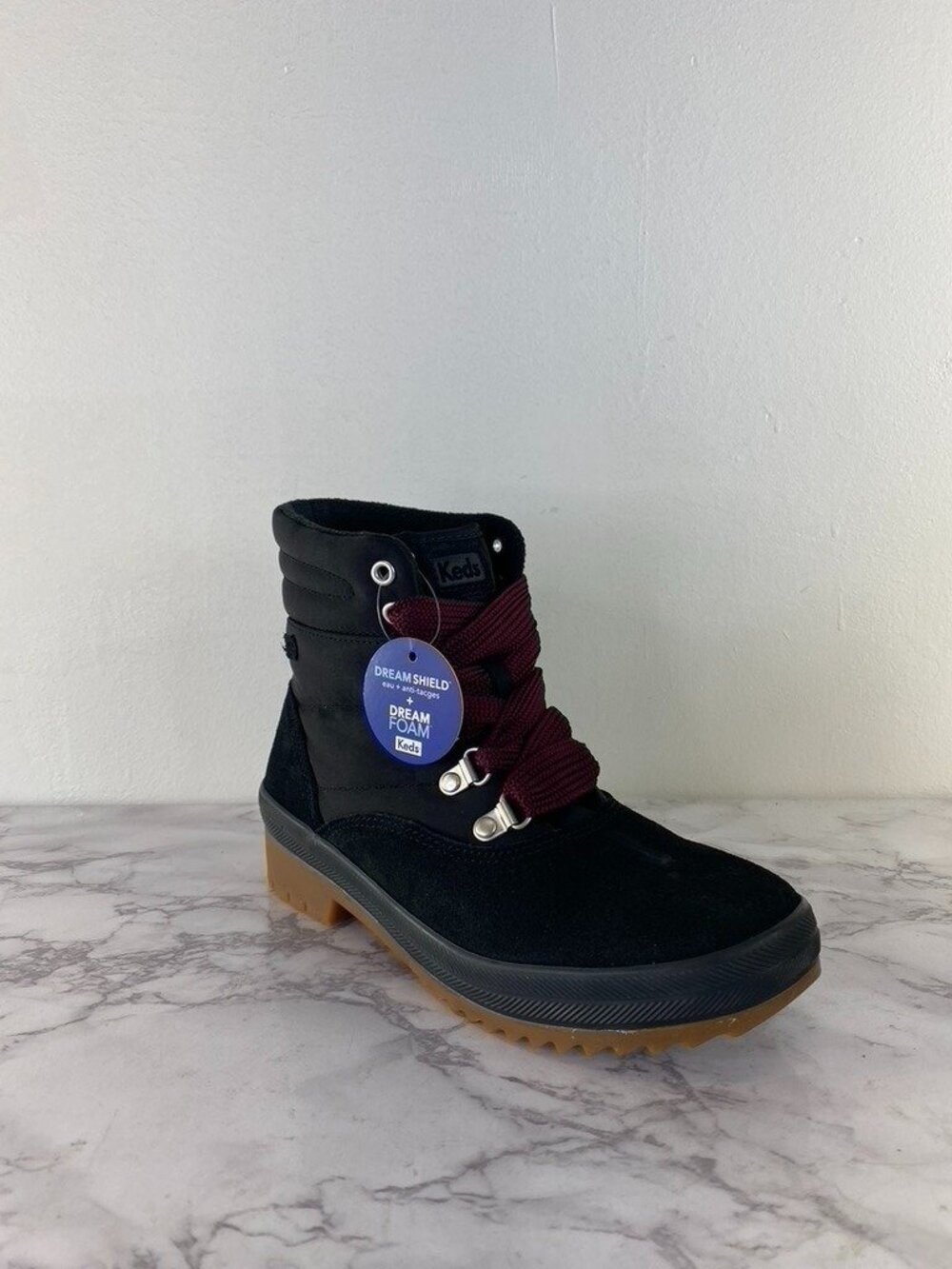 Keds Women's Camp Suede/Nylon Black Waterproof Boots  SZ 5.5